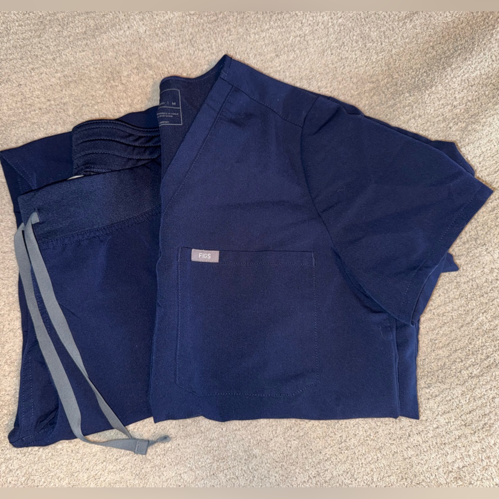 Figs Navy Blue Scrub Set M